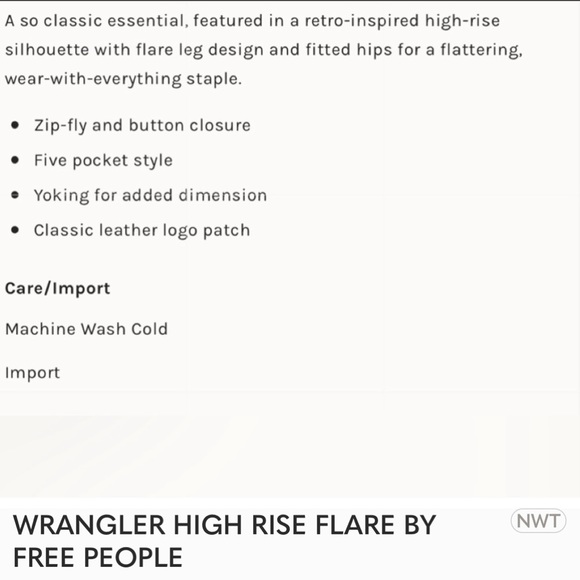 WRANGLER WANDERER HIGH RISE FLARE JEANS - Picture 7 of 7